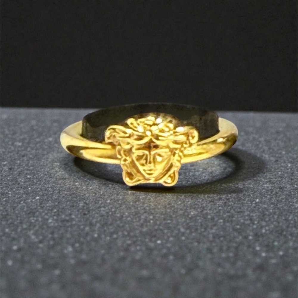 Versace Gold Medusa Icon Ring- Size 7